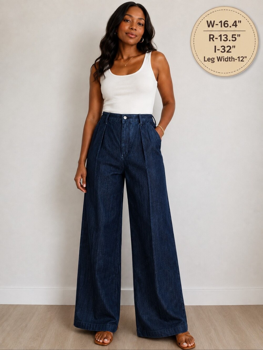 Banana Republic Dark Blue Relaxed Wide-Leg Jeans